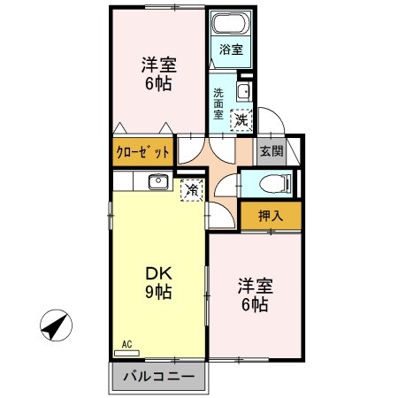 ウィンベル 105号室 間取り