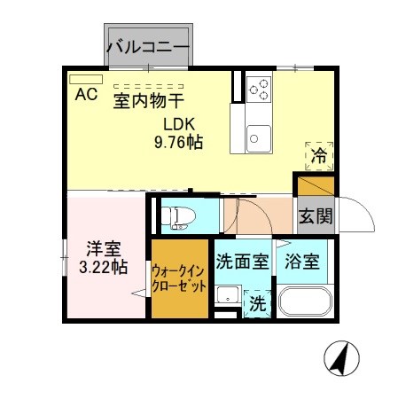 グランドソレイユB 205号室 間取り