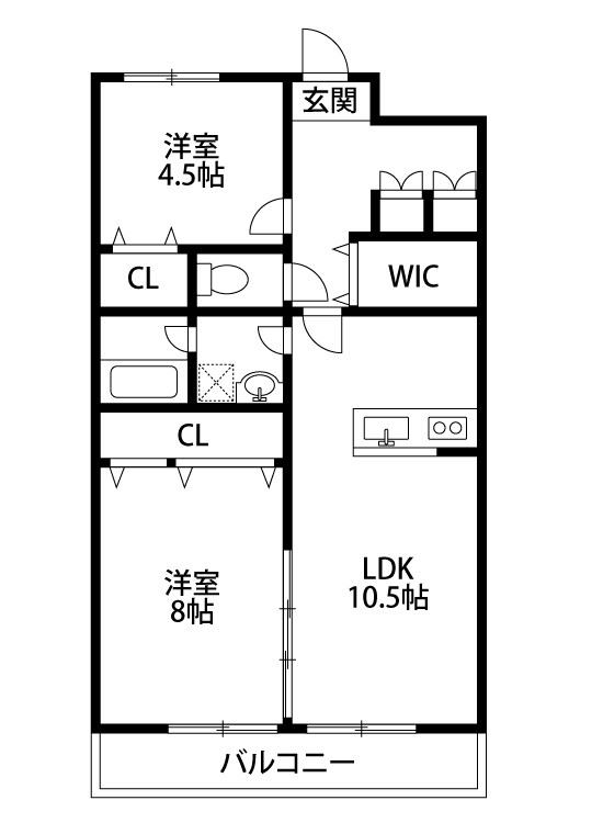アドラブール文京町 4-B号室 間取り