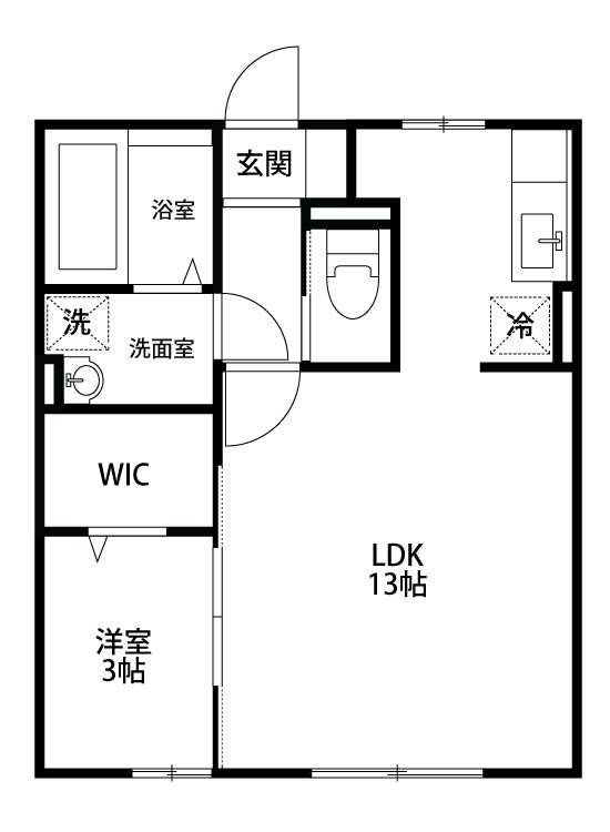 デルニエ 201号室 間取り