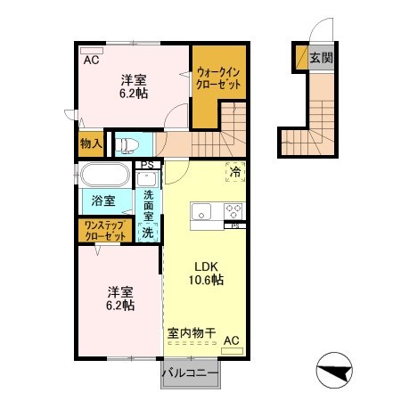 レオリーベ 202号室 間取り