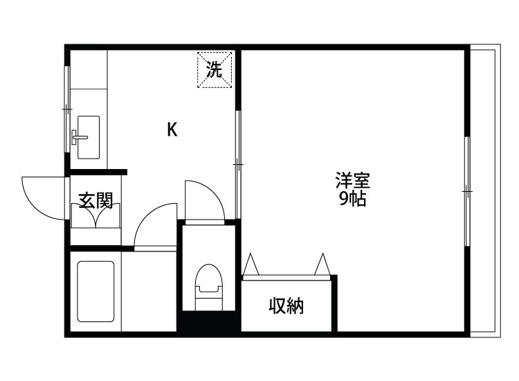 茅野マンション 1-D号室 間取り