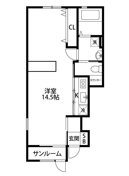 Ｂｏｎｈｅｕｒ 101号室 間取り
