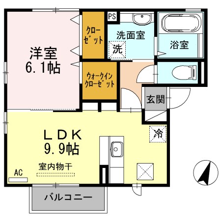 サンボナール 101号室 間取り
