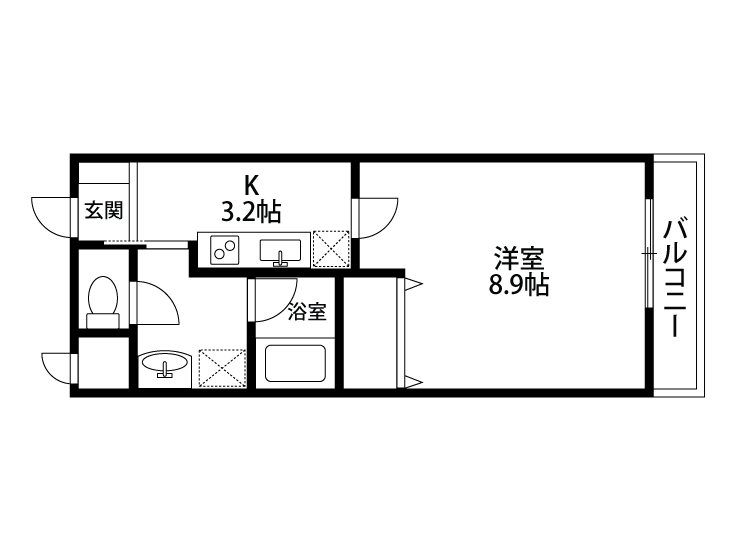 ウィスタリア 301号室 間取り