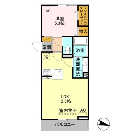 ゼフィールコパン 303号室 間取り