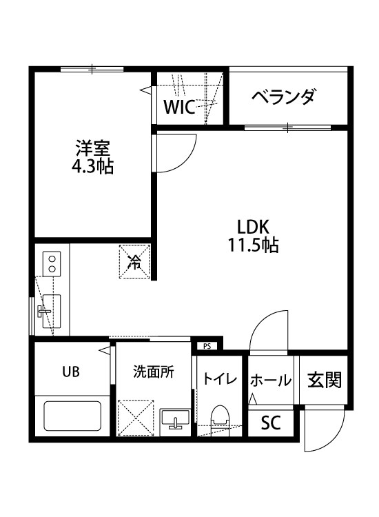 フューチャー白山 302号室 間取り