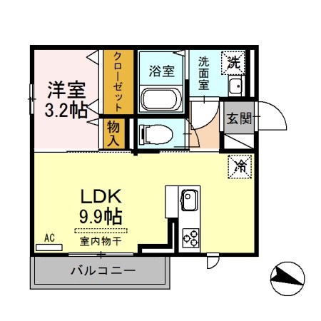 シャルマン女池上山 201号室 間取り