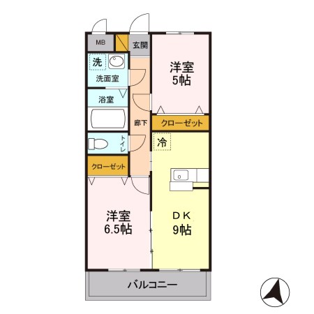 ウィステリア 205号室 間取り