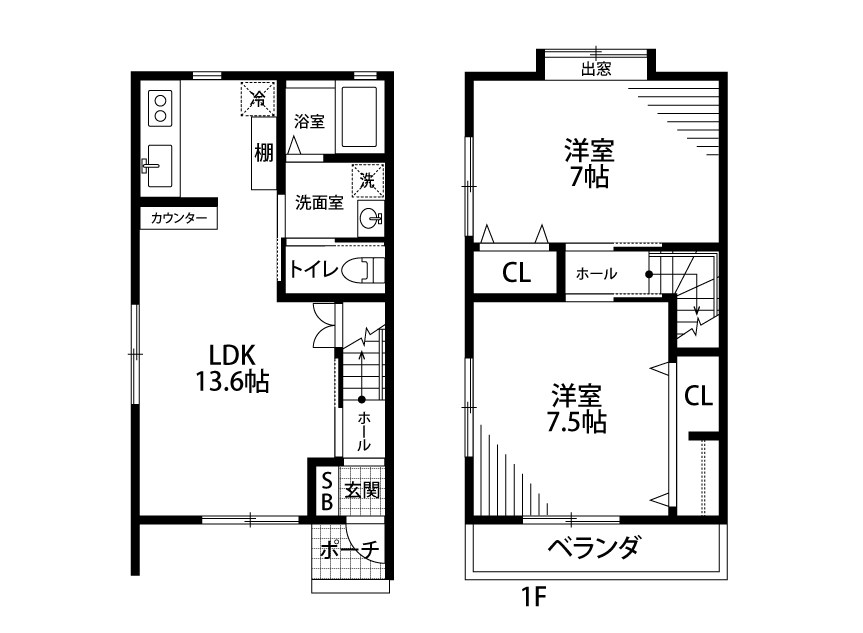 ヴィアーレ割前 B号室 間取り