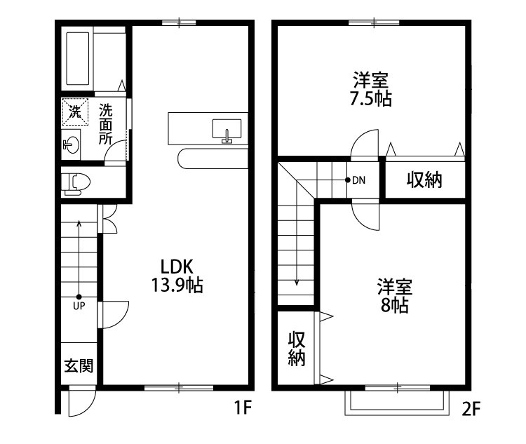 グランディールⅢ B-1号室 間取り