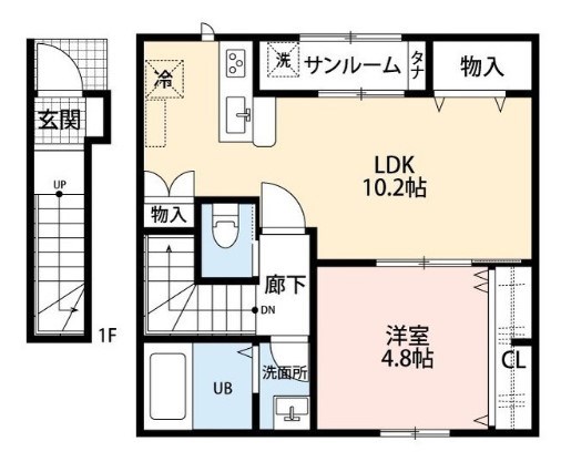 Rooms大島 B203号室 間取り