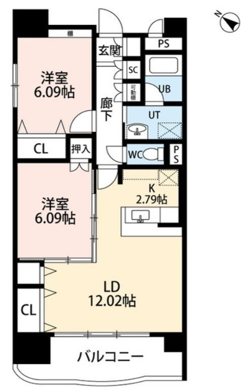 フェリシア柳都 606号室 間取り