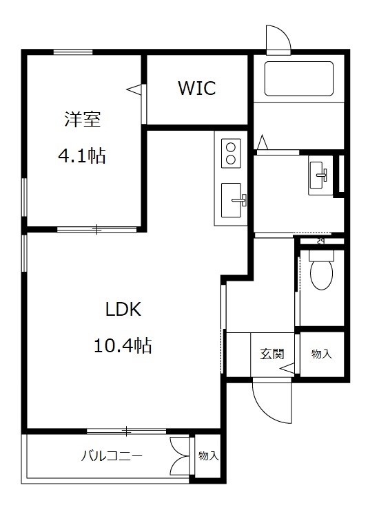 Ｃｏｍｍｏｎ早苗Ｂ棟 201号室 間取り