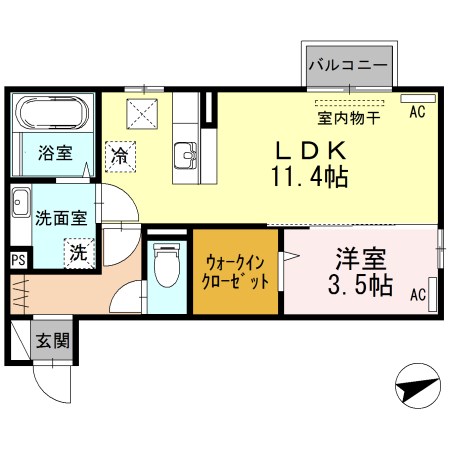 セジュールＨａＫｕＡ　Ｓ 103号室 間取り