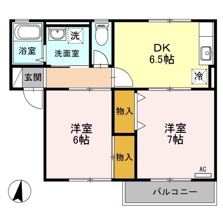 シャンドフレール黒埼 A205号室 間取り