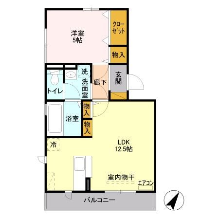 サンルーチェ 307号室 間取り