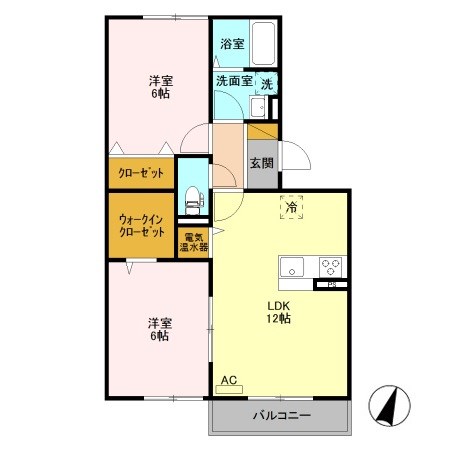 エルスリーモナミ 302号室 間取り