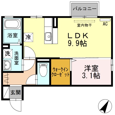 マリオンⅢ 208号室 間取り