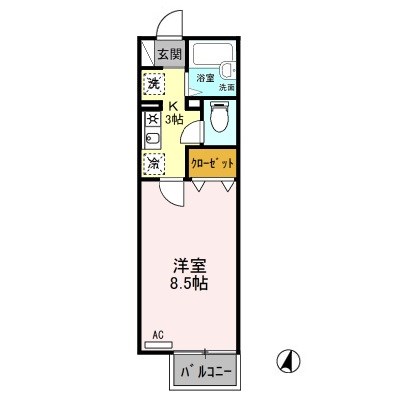 パインハウス 101号室 間取り