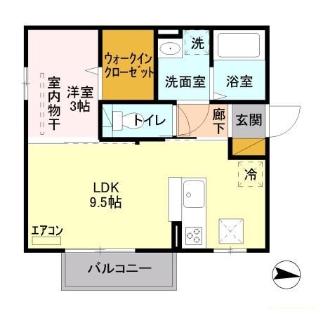 セイチ上近江 C101号室 間取り