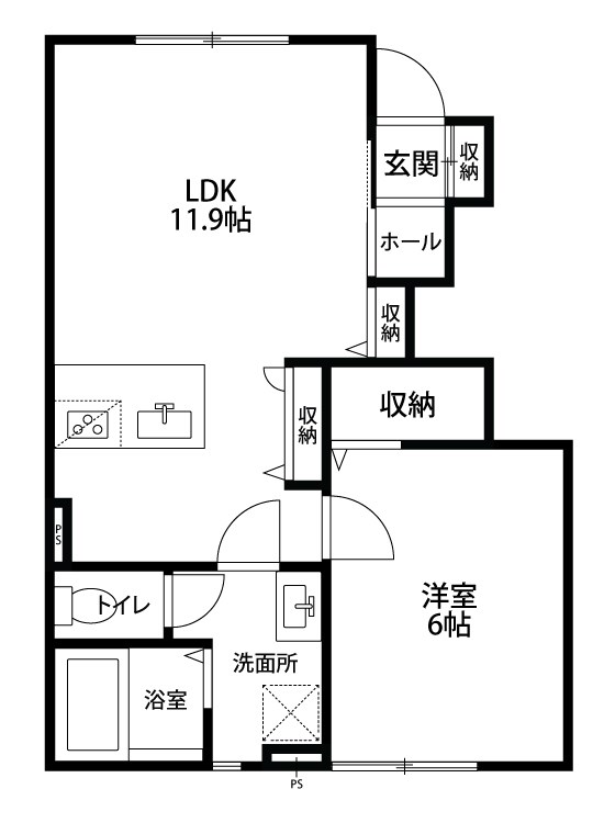 メゾンオリーブ 102号室 間取り