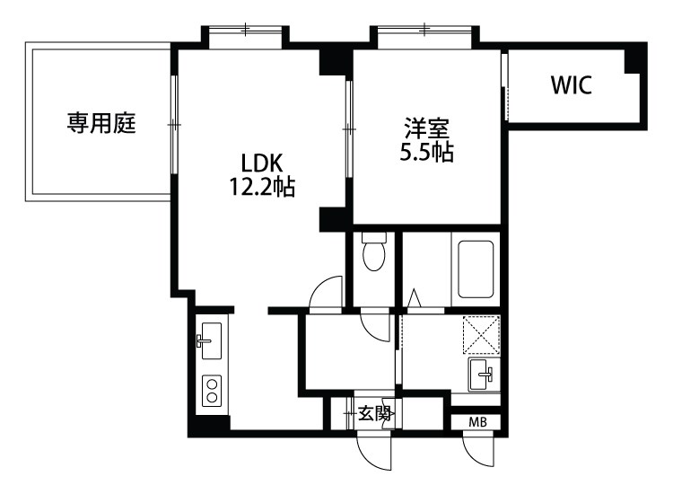 ファーストクラス牡丹山 106号室 間取り