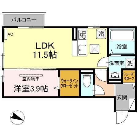 ムンド 102号室 間取り