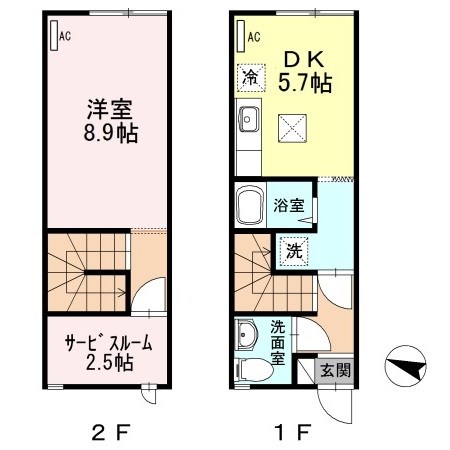 メゾネットみなみ E３号室 間取り