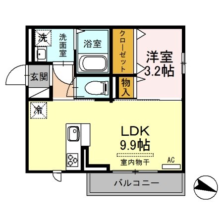 シャルマン女池上山 205号室 間取り