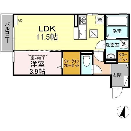 D-Premier牡丹山 102号室 間取り