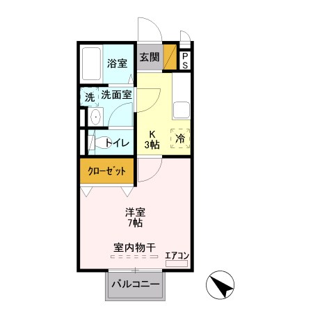 クレベール東出来島 203号室 間取り