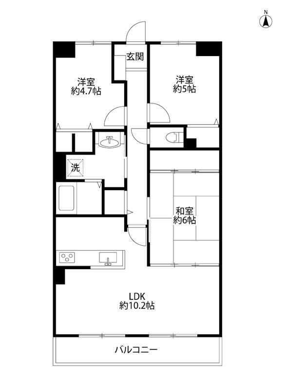 ヴェルビュ南笹口 312号室 間取り