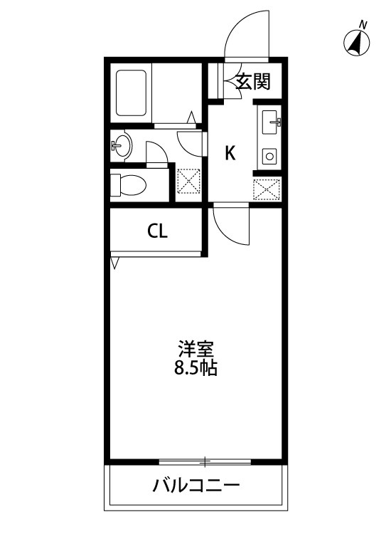 夢ランドワイズテラス笹口 203号室 間取り
