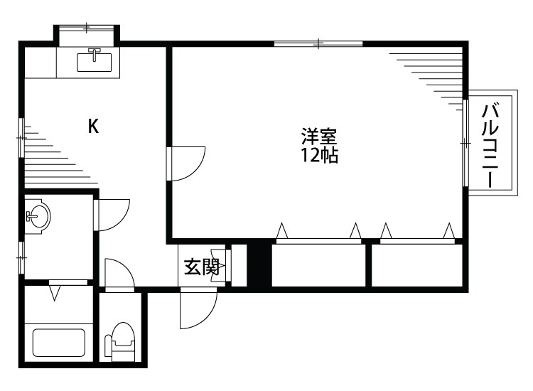 第６コーポ茅野 2-A号室 間取り