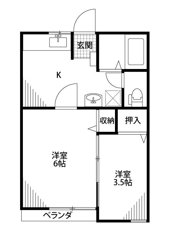 グラントム新和Ⅲ 205号室 間取り