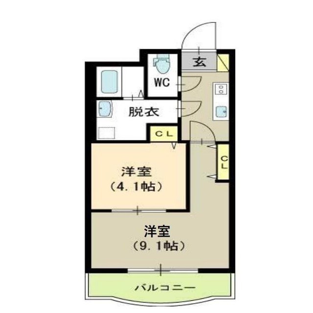 パークハイツ女池南 202号室 間取り