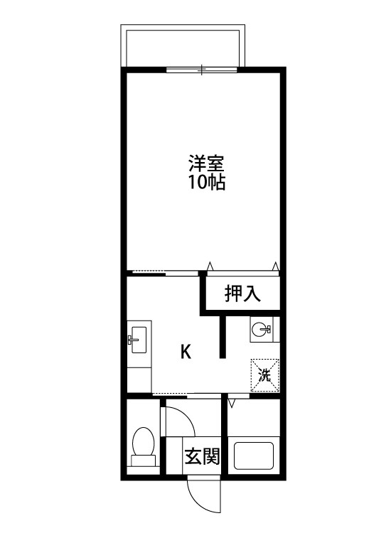 フェリス牡丹山 206号室 間取り