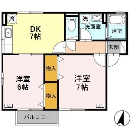 プレミール 201号室 間取り
