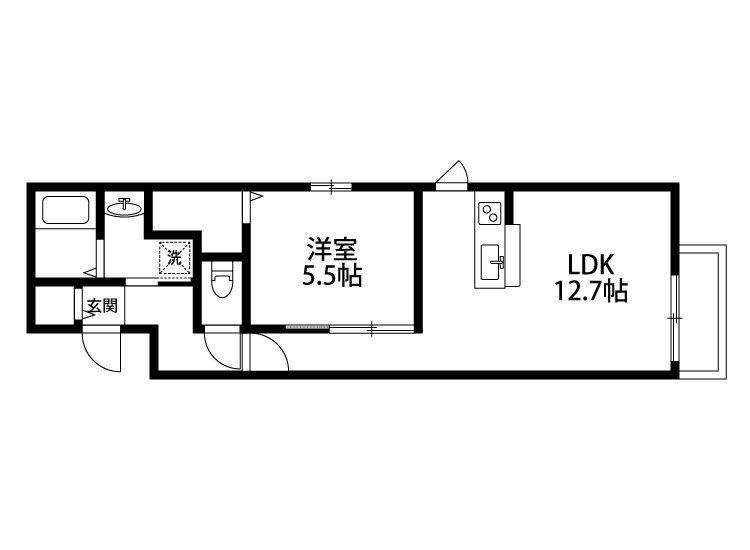 アルメントヤマト 102号室 間取り