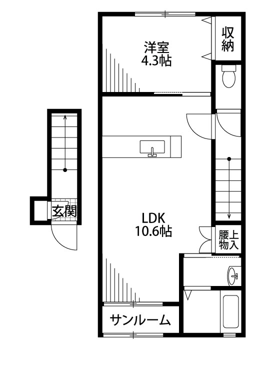 ロイヤルヒルズ 203号室 間取り