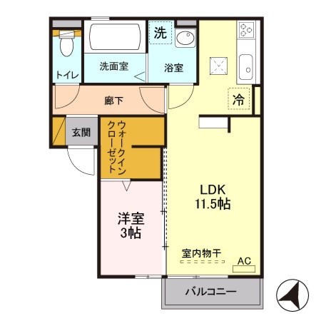 ジュピター　B 202号室 間取り