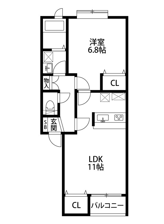 パークⅡ 102号室 間取り