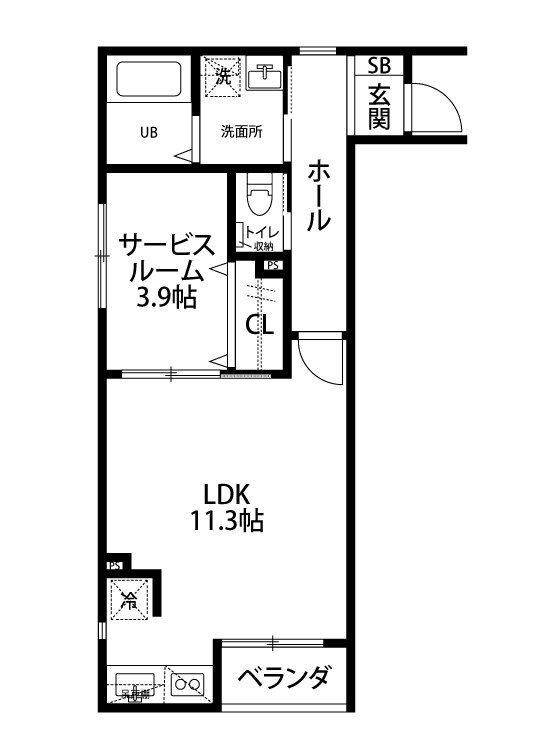 Ｇｒｙｆｆｉｎｄｏｒ 106号室 間取り