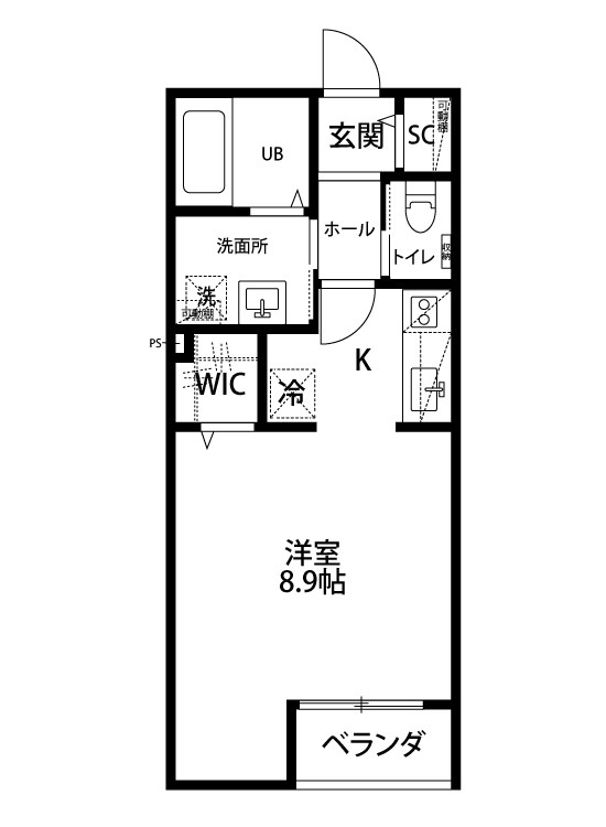 Ｇｒｙｆｆｉｎｄｏｒ 302号室 間取り
