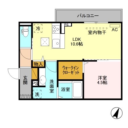 フォルテアB 106号室 間取り