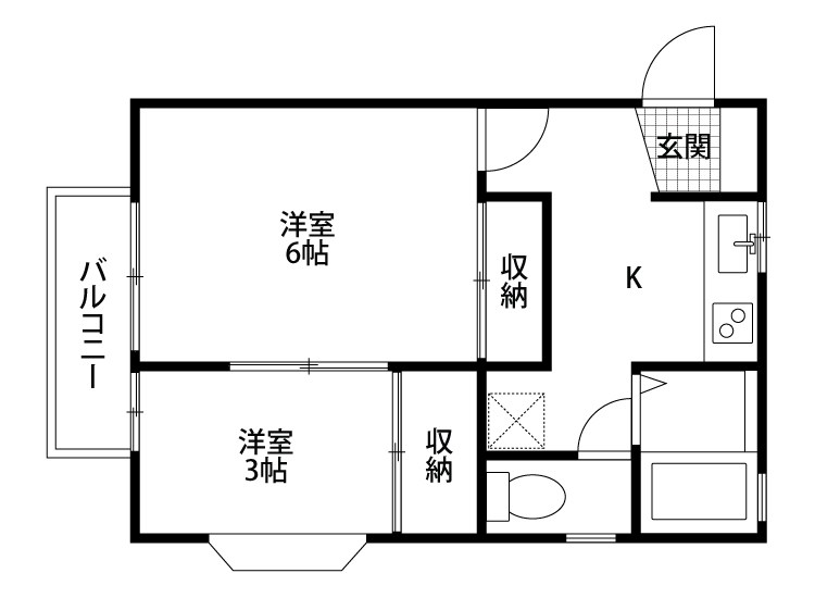グーテンハウゼ 203号室 間取り