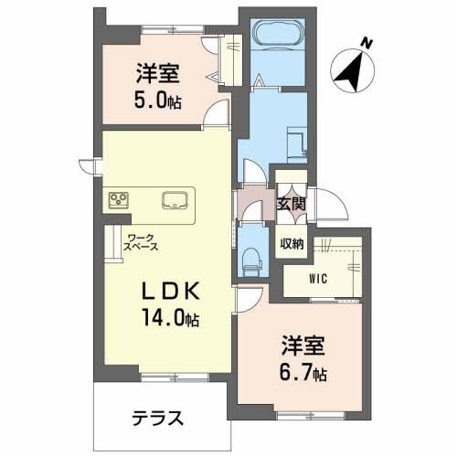 べレオ鐙西 101号室 間取り