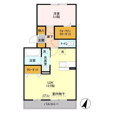 セイチ上近江 B103号室 間取り