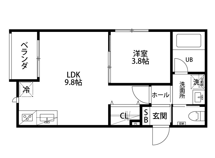 ベレーザ南万代 101号室 間取り